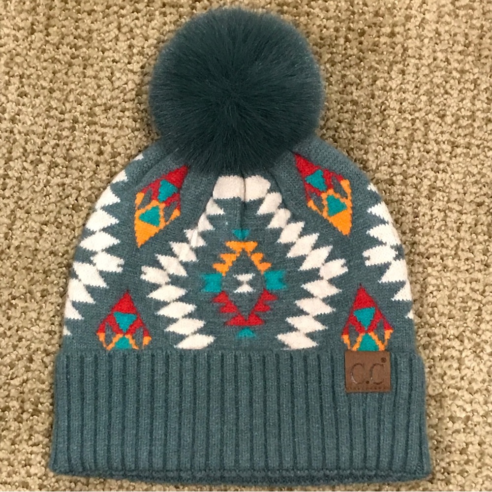 New CC Navajo Native American Styled Winter Knit Hat